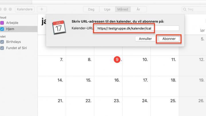 Kalender og URL 